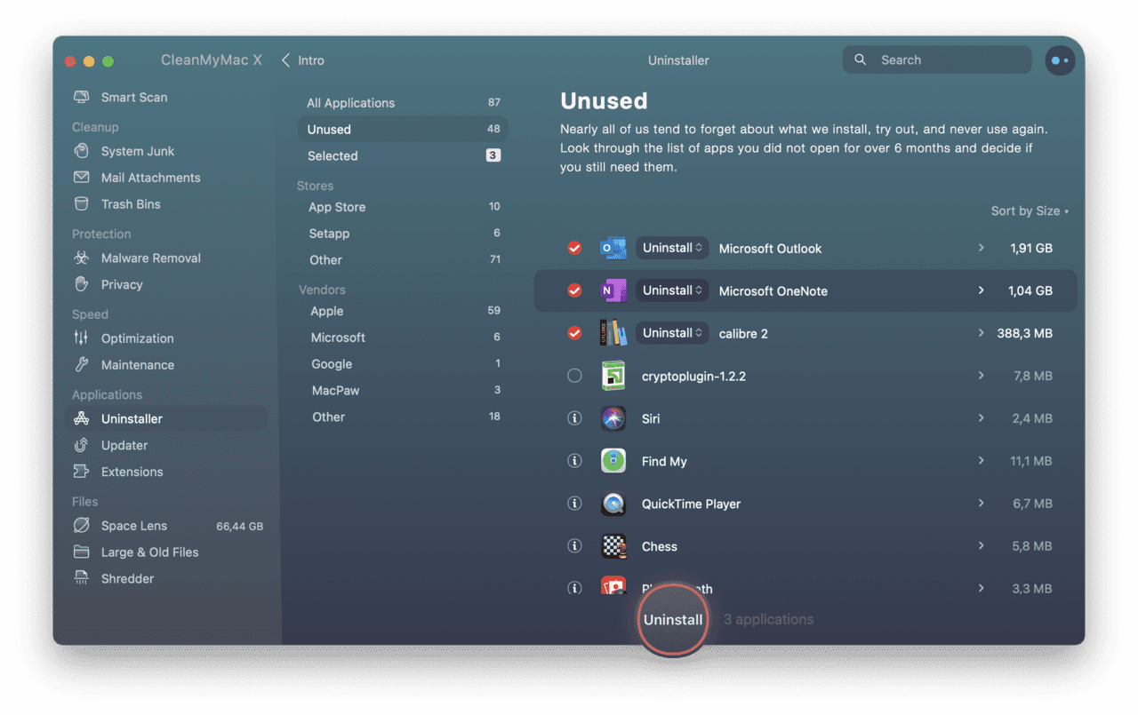 Uninstall unwanted apps with CleanMyMac X